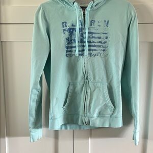 Ralph Lauren Aqua Blue Zip-Up Hoodie